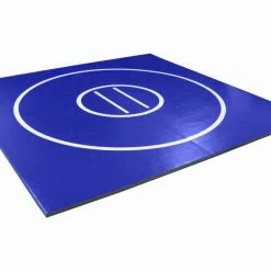 AK Athletic Equipment 10' X 10' X 1 3/8" Roll-Up Wrestling Mat -Tumbl Trak shop 10 10 blue with white circles and starting lines 910d1b5d 785c 4a2b 9973 bce3ec48ee3b