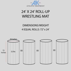 AK Athletic Equipment 24' X 24' Roll-Up Wrestling Mat -Tumbl Trak shop 24x24WRESTLINGMATDIMENSIONSINFOGRAPHIC
