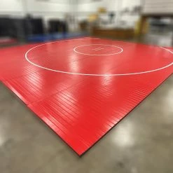AK Athletic Equipment Clearance 30' X 30' X 1 3/8" Roll-Up Wrestling Mat Red
