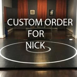 AK Athletic Equipment Custom 13' X 13' X 1 3/8" Roll-Up Wrestling Mat With Digitally Printed 10' X 10' Logo