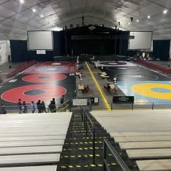 AK Athletic Equipment 42' X 42' X 1 3/8" Roll-Up Wrestling Mat -Tumbl Trak shop competitionwrestlingmatscompetitionaerialview cb7c0145 3591 47be 96a5 d0a5a1f5b071