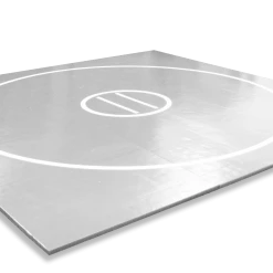 AK Athletic Equipment 12' X 12' X 1 3/8" Roll-Up Wrestling Mat -Tumbl Trak shop gray 12 12 with white circles and starting lines