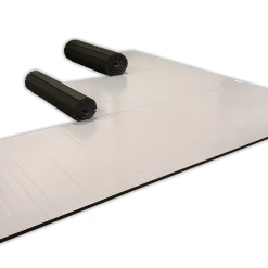 AK Athletic Equipment 14' X 14' X 1 3/8" Roll Up Wrestling Mat -Tumbl Trak shop gray three piece