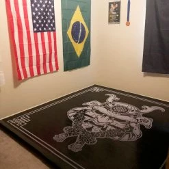 AK Athletic Equipment Samurai Digitally Printed 8' X 8' X 1 3/8" Roll-Up MMA Grappling Mat -Tumbl Trak shop wrestlingmatblack scaled