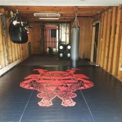 AK Athletic Equipment Samurai Digitally Printed 8' X 8' X 1 3/8" Roll-Up MMA Grappling Mat -Tumbl Trak shop wrestlingmatwithlogo scaled