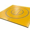 AK Athletic Equipment 8' X 8' X 1 3/8" Gold And Gray Roll-Up Wrestling Mat -Tumbl Trak shop yellow and gold 8 x 8 rollup flat
