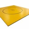 AK Athletic Equipment Yellow 176” X 17’ 3/4” X 1 3/8" Roll-Up Wrestling Mat With Black Circles -Tumbl Trak shop yellow roll up quick ship scaled
